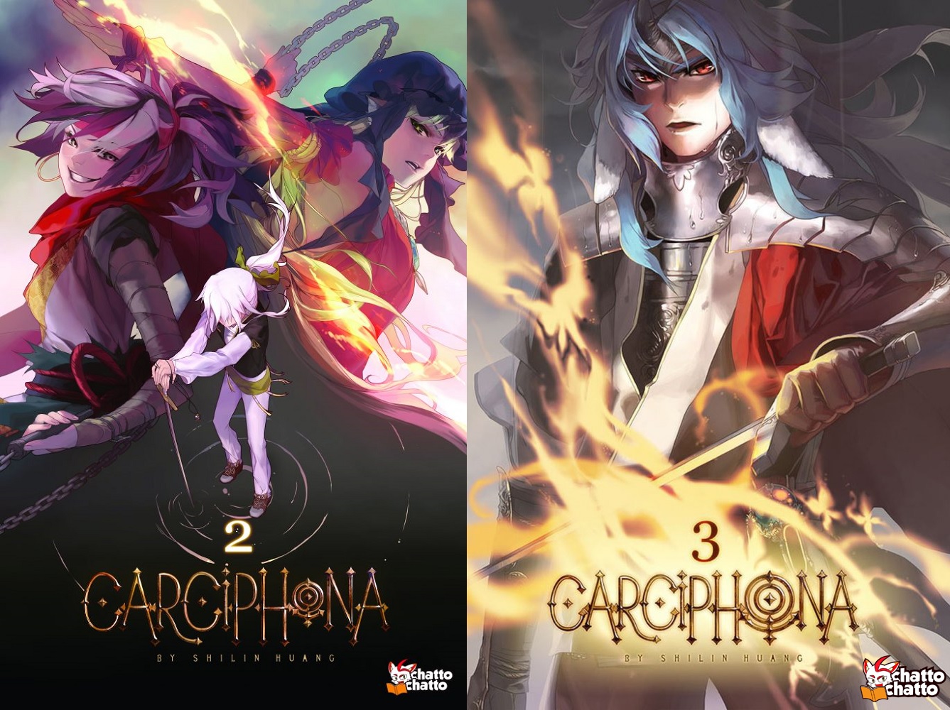 Couvertures des tomes 2 et 3 de carciphona