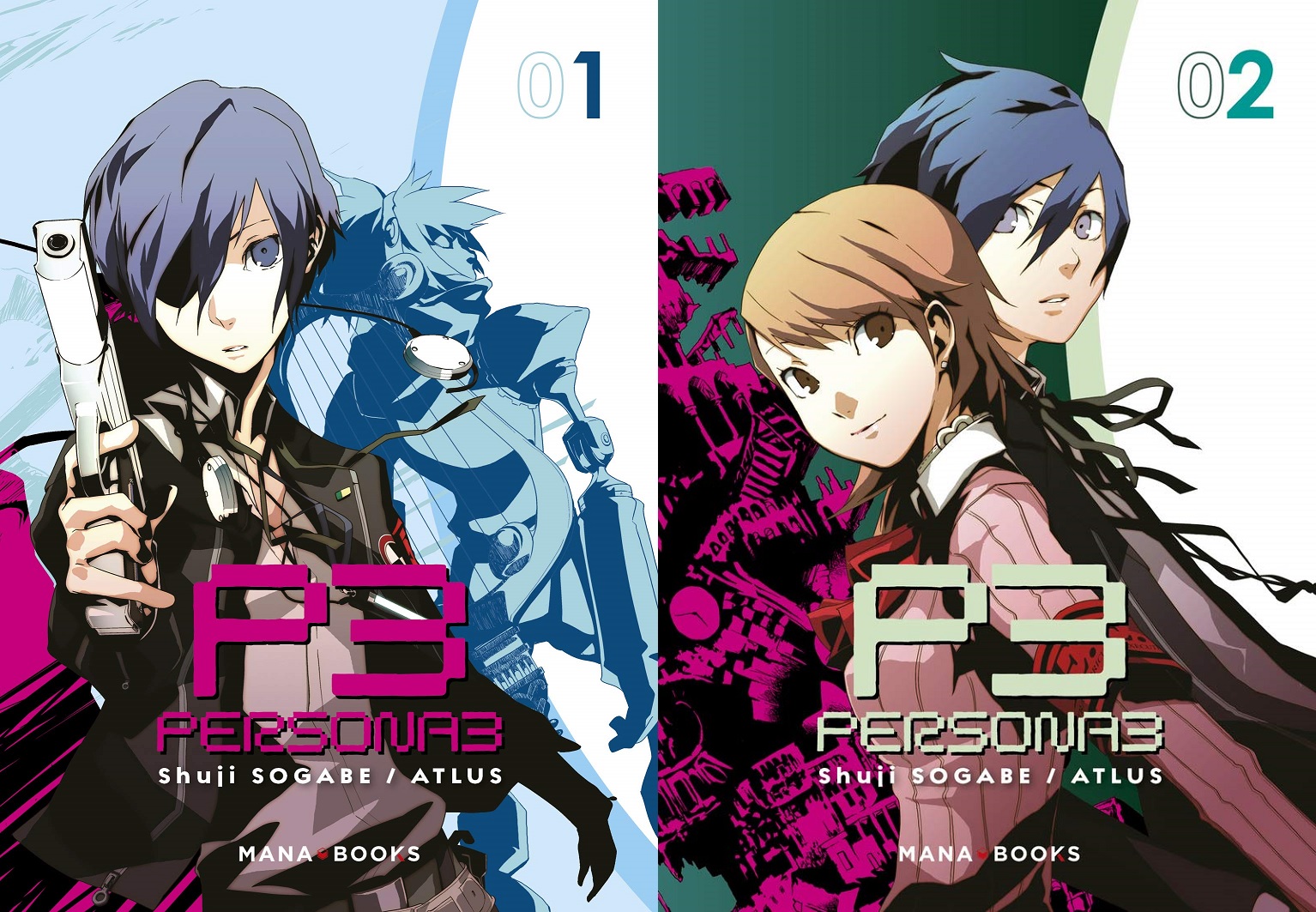 Jaquettes des deux premiers tomes du manga Persona 3